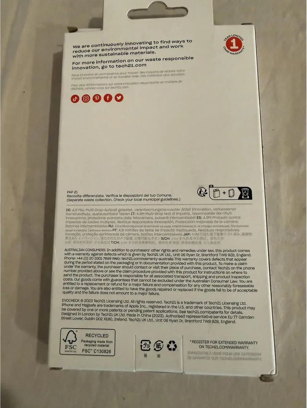 Tech21 Evocheck iPhone 15 Pro Case